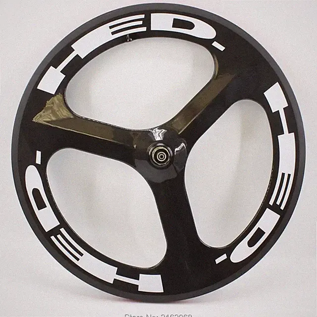 700C Road Track Fixed Gear Bike Carbon Bicycle Wheelset 3 Spokes Clincher Rim
