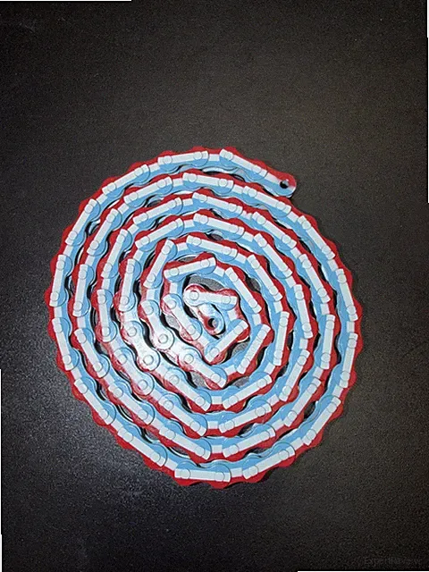 Red/White/Blue KMC Single Speed Bicycle Chain/ BMX 1/2x1/8. 113L