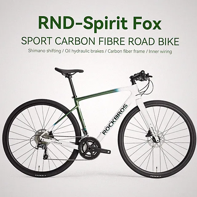 ROCKBROKS RND 700C Road Bike Carbon Fiber Hybrid 2x10 Speed Hydraulic Disc Brake
